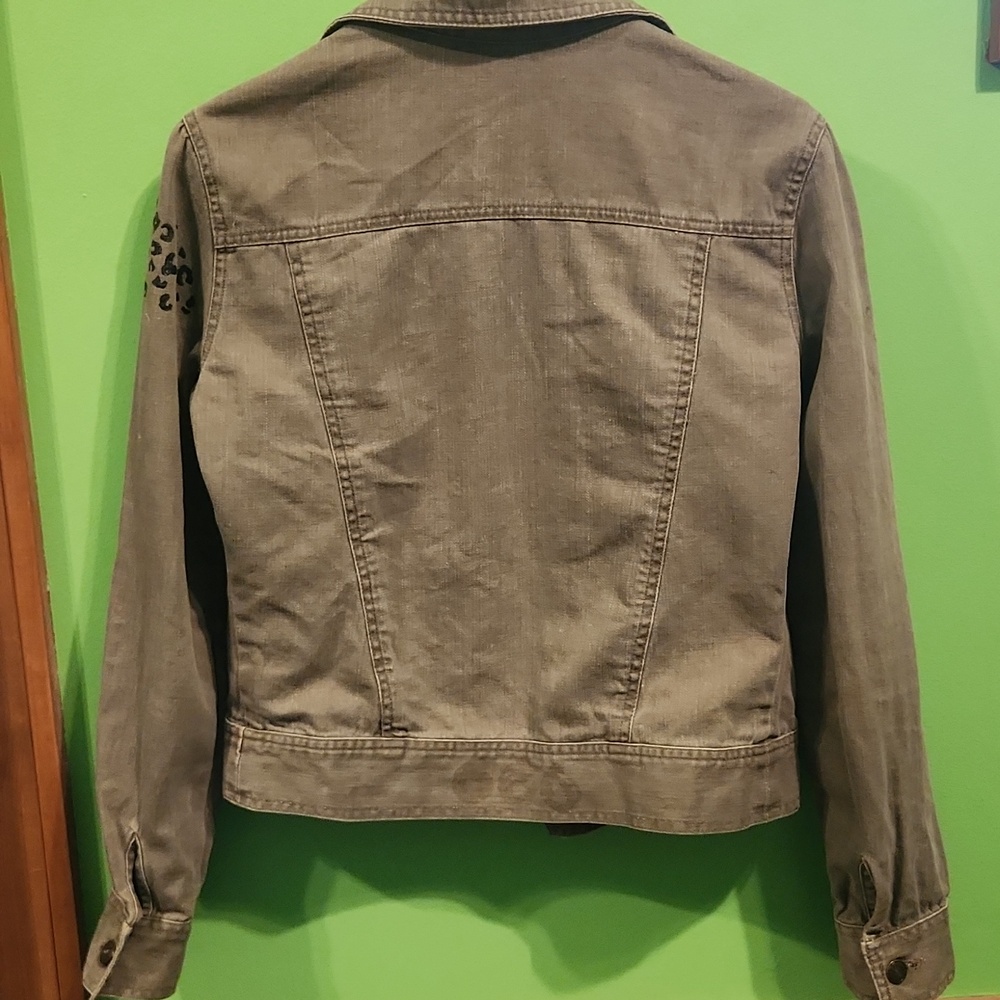 Patch Denim Jacket Leopard Print - Picture 9 of 9